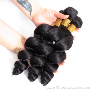 YS Brazilian 100% virgin cuticle aligned hair 10a grade straight human hair, brazilian remy human hair lady weave